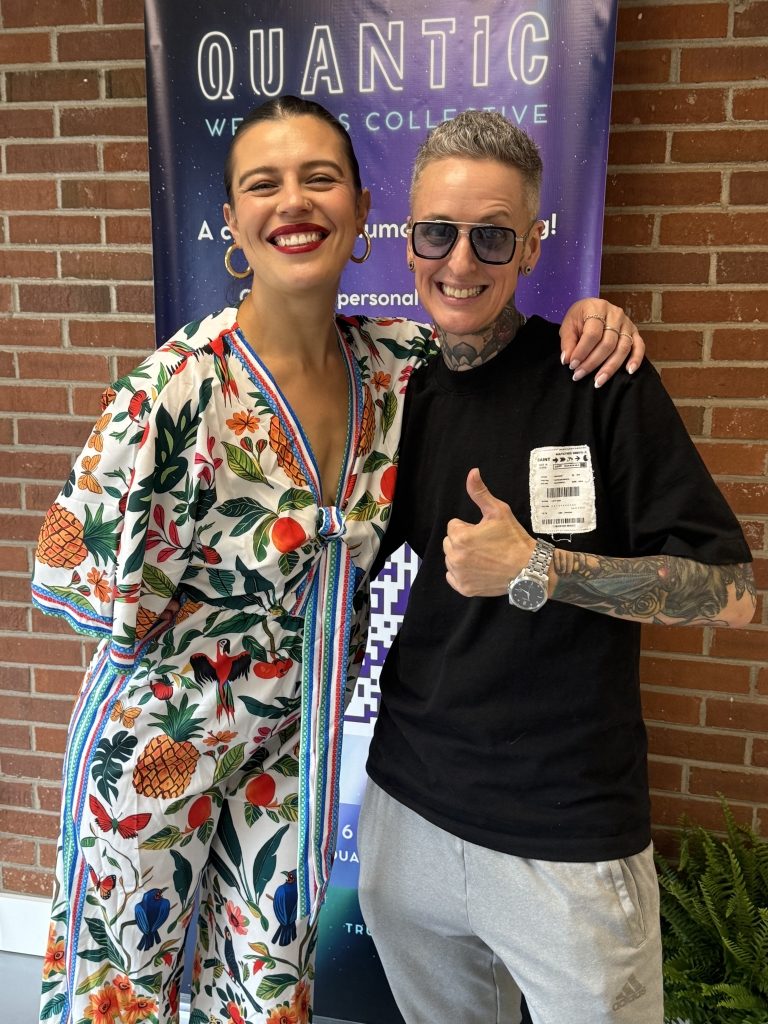 Mapa Laverde with DJ Rae at the Quantic Wellness Collective Grand Opening in Asheville, NC